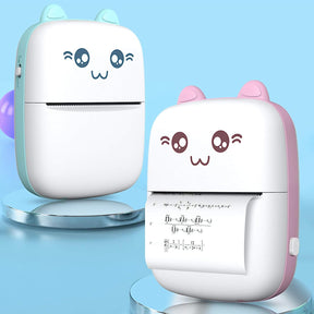 Portable Mini Pocket Printer Cute Thermal Printer with Thermal Printing Paper USB Cable for Note Photo Web Document Printing
