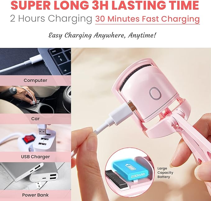 Toolzia Heated Eyelash Curlers, Heated Lash Curler, (2.4 Ounces)